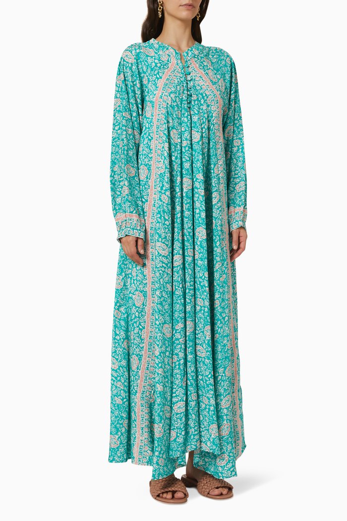 

Fiore Maxi Dress in Silk, Blue