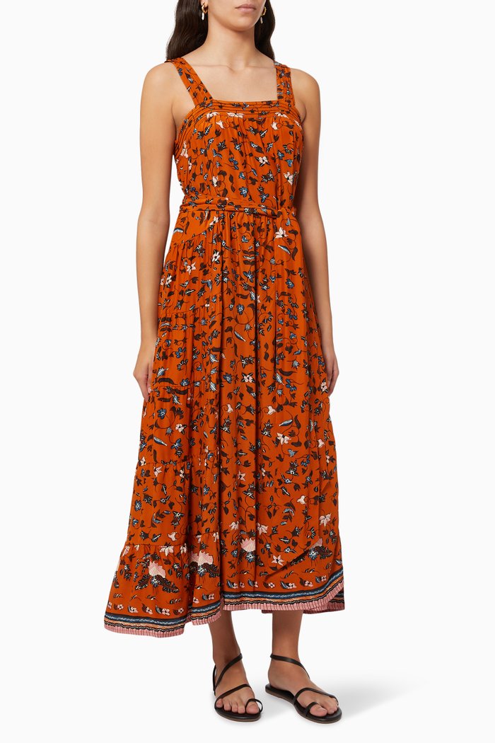 

Jasmine Dress in Silk, Orange