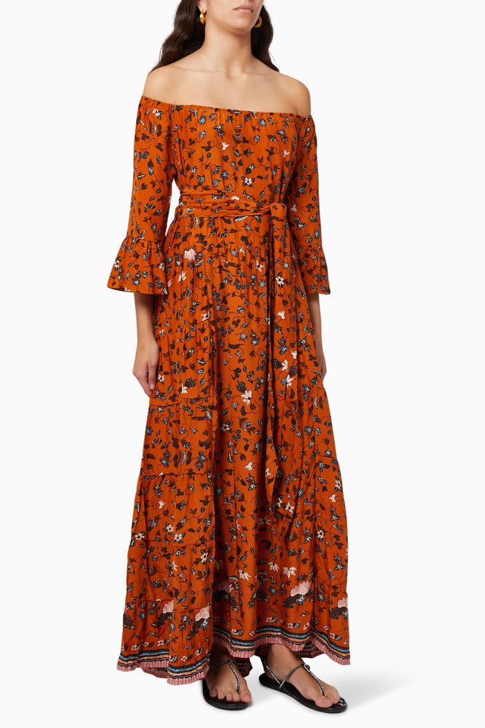 Mesa Maxi Dress in Silk, Orange