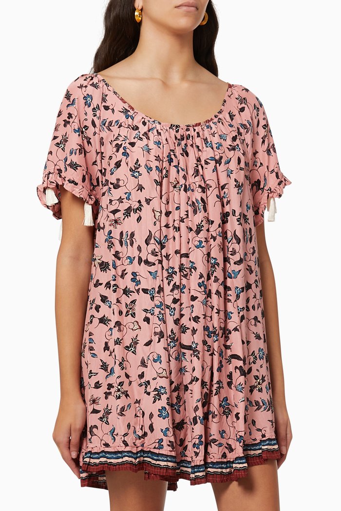 Marina Dress in Silk, Pink