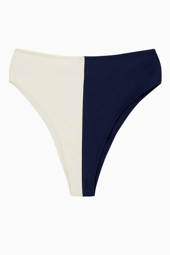 Stephanie Bikini Bottom in Beachbound Sustainable Nylon, Black
