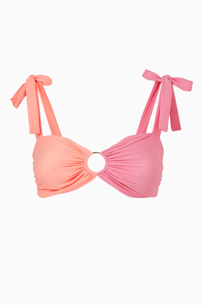 

Florentine Bikini Top in I Scream Ice Cream Sustainable Nylon, Pink