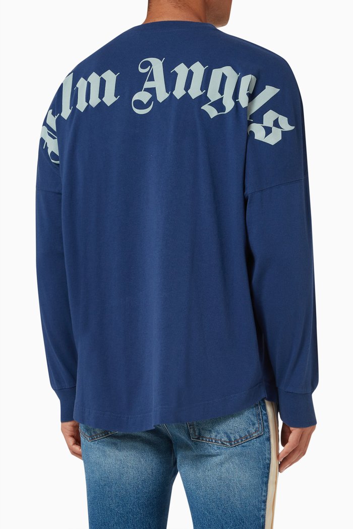 

Long Sleeved T-shirt in Cotton Jersey, Blue