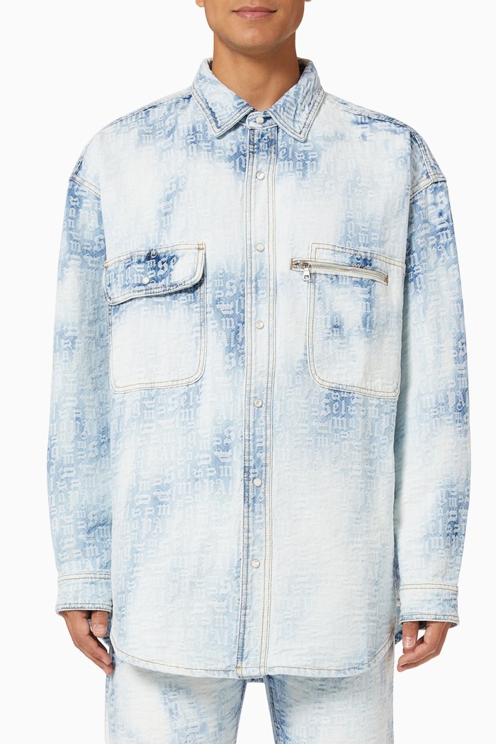 

Monogram Denim Shirt in Cotton, Blue