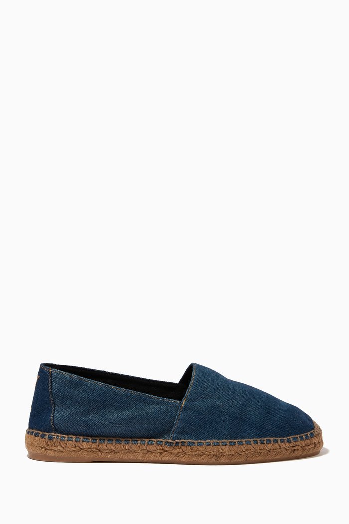 

YSL Embroidered Espadrilles in Denim, Blue