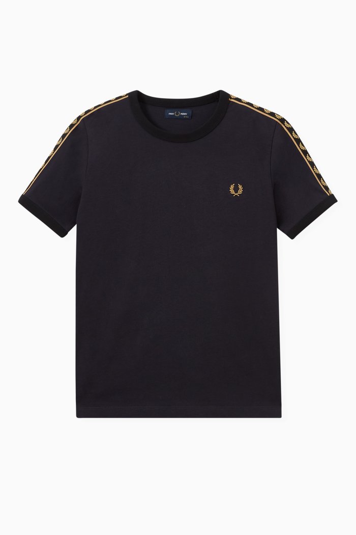 

Taped Ringer T-shirt in Cotton Jersey, Blue