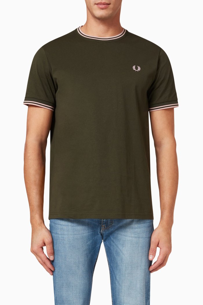 

Twin Tipped T-Shirt in Cotton Jersey, Green