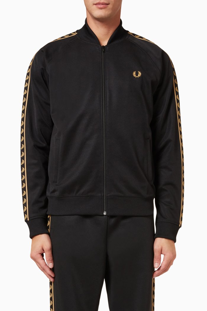 

Logo Tape Bomber Jacket in Cotton and Polyester, Black