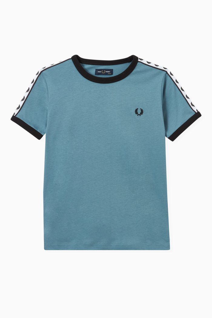

Taped Ringer T-shirt in Cotton Jersey, Blue
