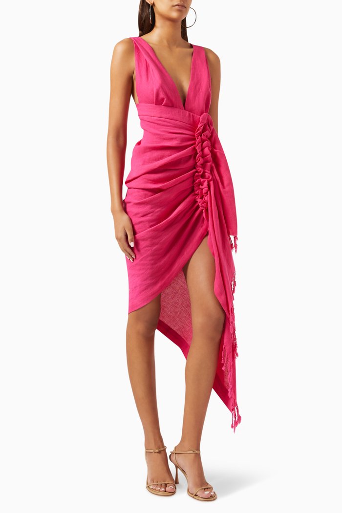 

Tulum Dress in Organic Cotton, Pink