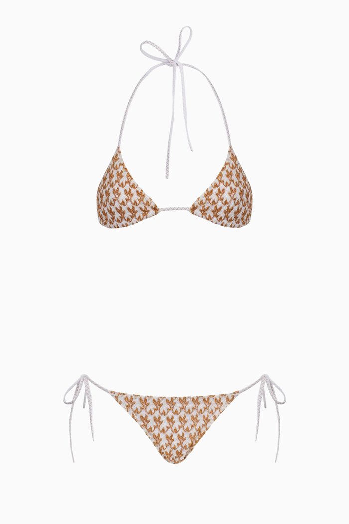 

Triangle Bikini Set in Zig Zag Pois Micro, Gold