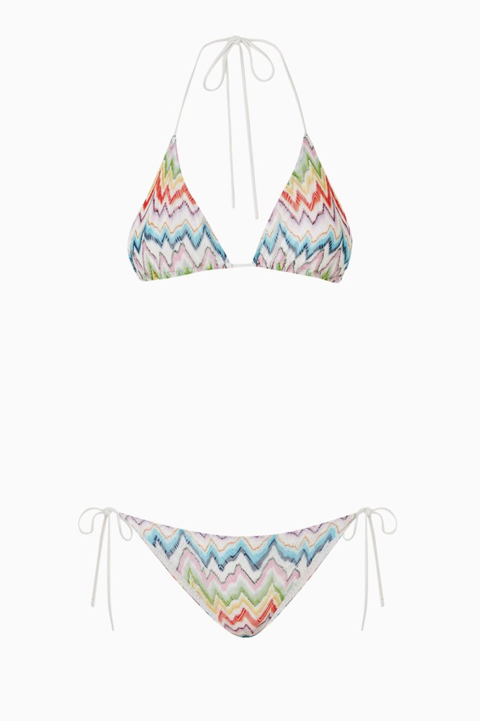 

Triangle Bikini Set in Zig Zag Pois Micro, Multicolour