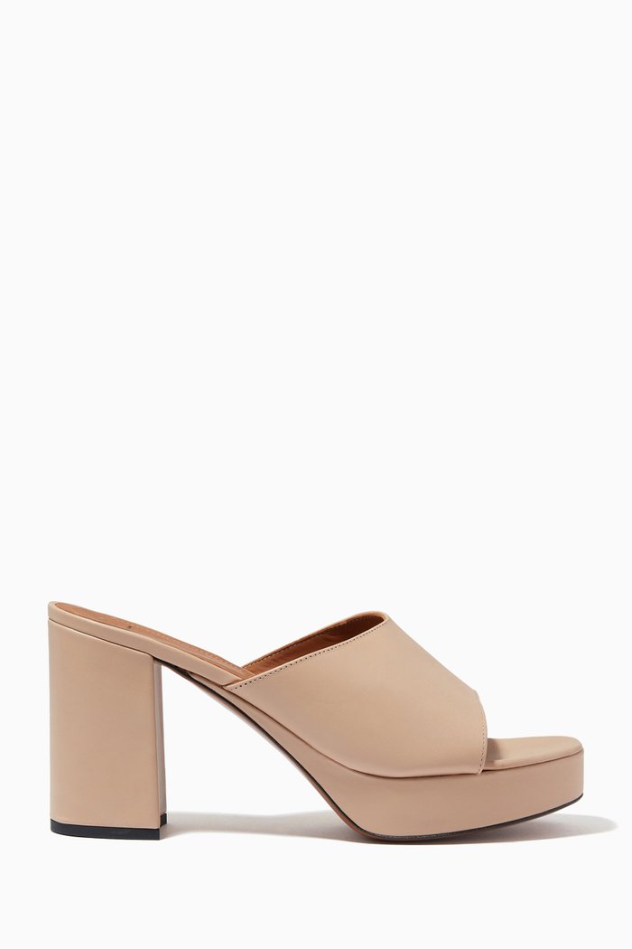 

Zorzino 90 Slip On Mule in Leather, Neutral