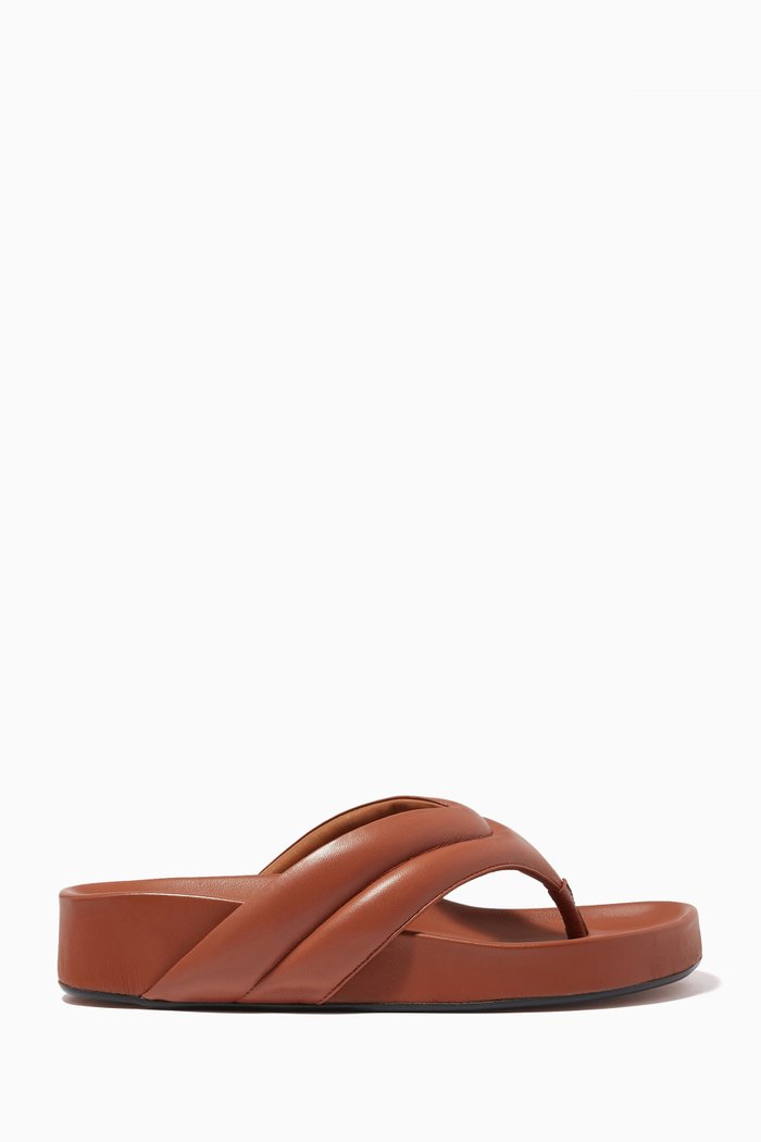 

Bellano Platform Sandals in Leather, Brown