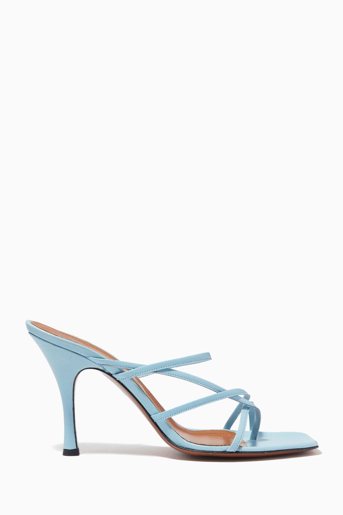 

Milano 90 Slip On Mule in Leather, Blue