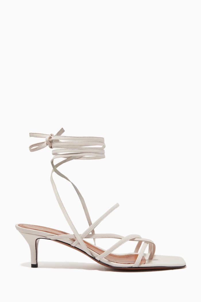 

Viadana Lace-up Sandals in Leather, White