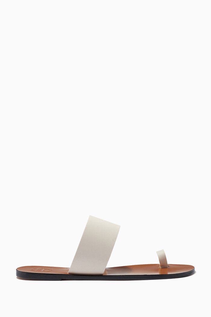 

Astrid Slides in Leather, White