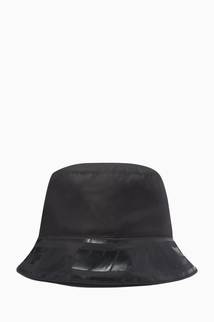 

Industrial Logo Bucket Hat in Technical Fabric, Black