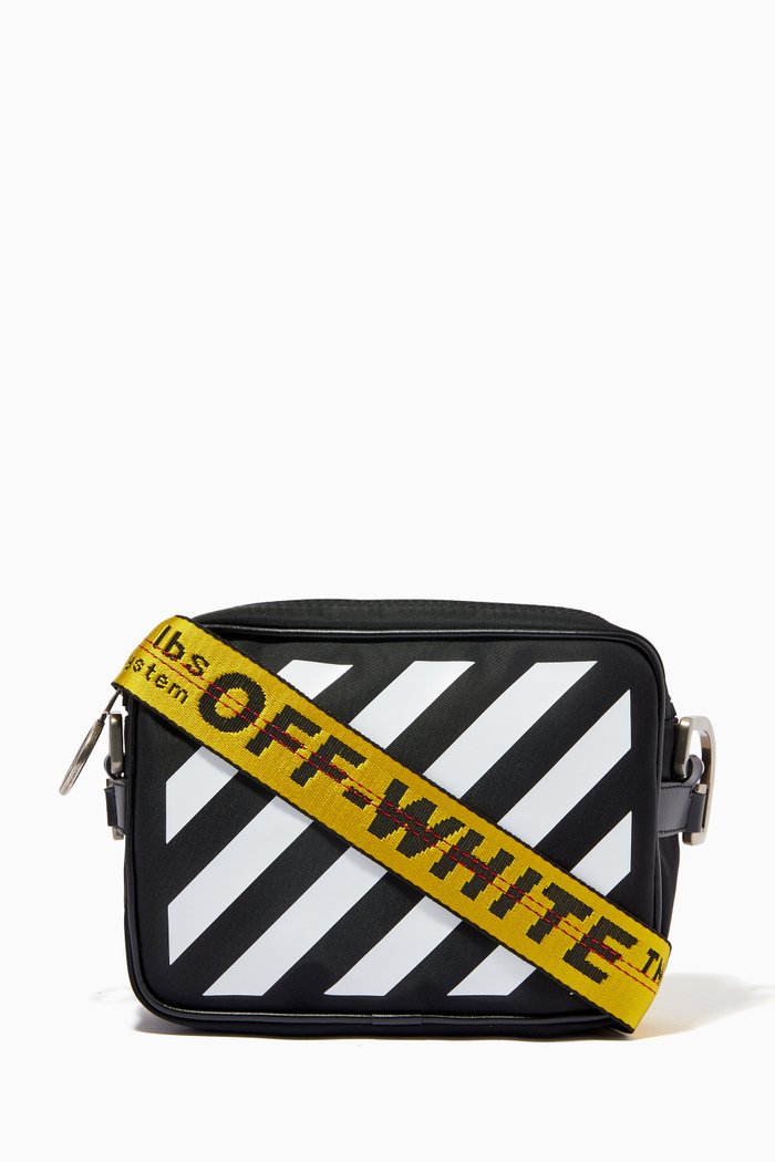

Industrial Crossbody Bag in Nylon & Leather, Black