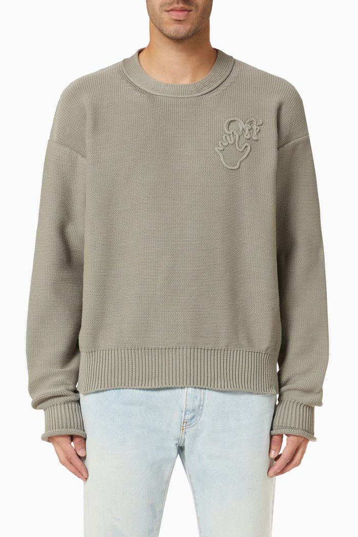 

Hand Off Twisted Crewneck Sweater, Neutral