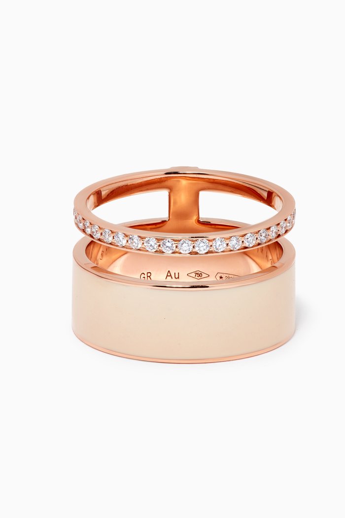 Berbere 2 Rows Diamond Ring in 18kt Rose Gold