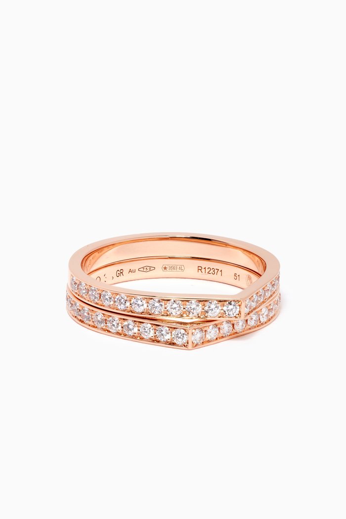 

Antifer 2 Rows Diamond Ring in 18kt Rose Gold