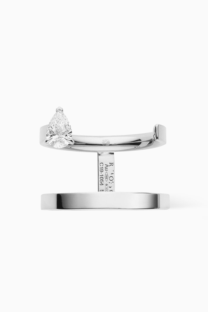Serti Sur Vide Ring with Diamond in 18kt White Gold