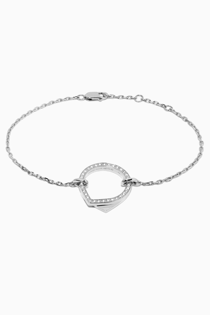 

Antifer Chain Bracelet with Diamonds in 18kt White Gold