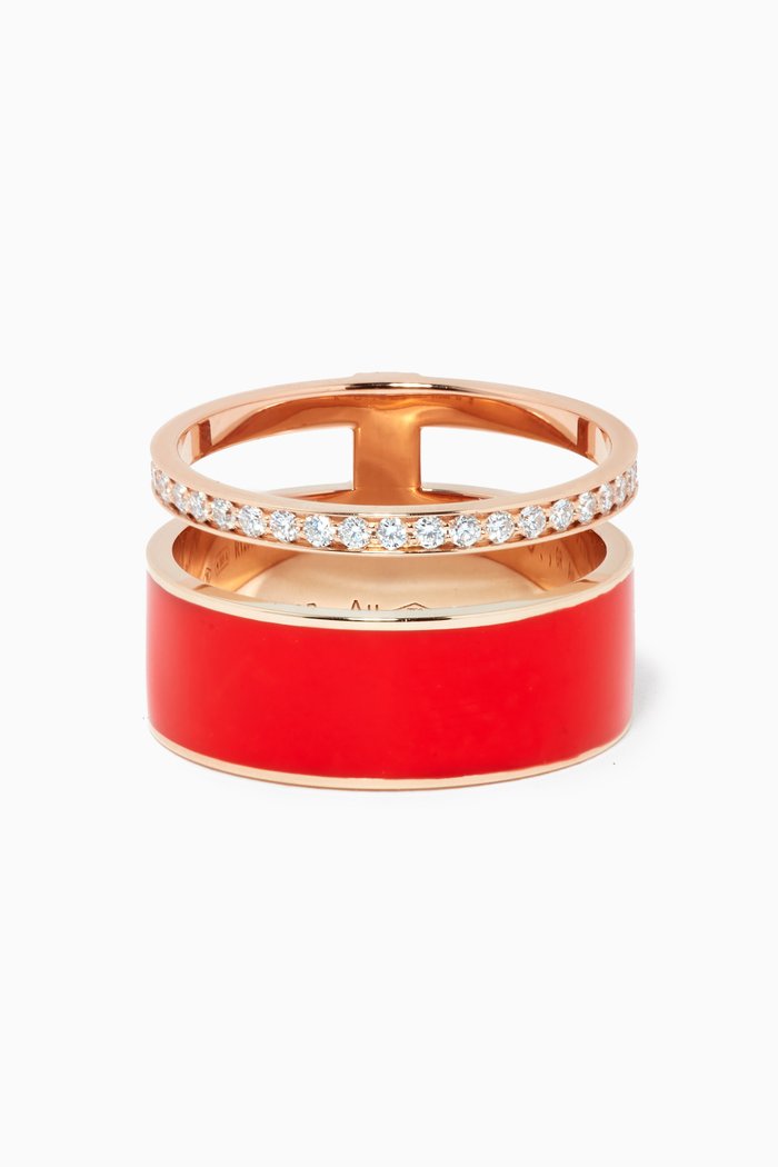 

Berbere Chromatic 2 Rows Diamond Ring in 18kt Rose Gold