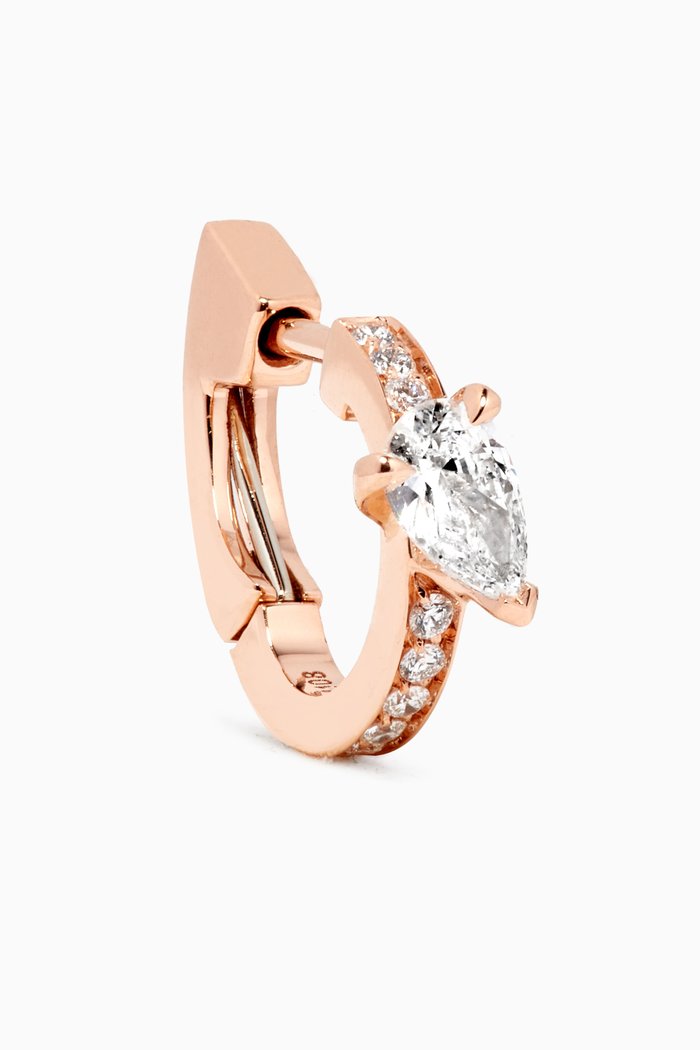 Serti Sur Vide Single Earring with Diamonds in 18kt Rose Gold
