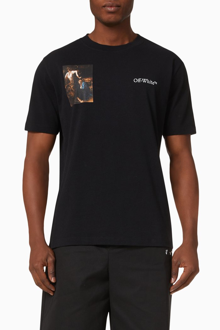 

Caravaggio Lute Slim T-shirt in Cotton Jersey, Black