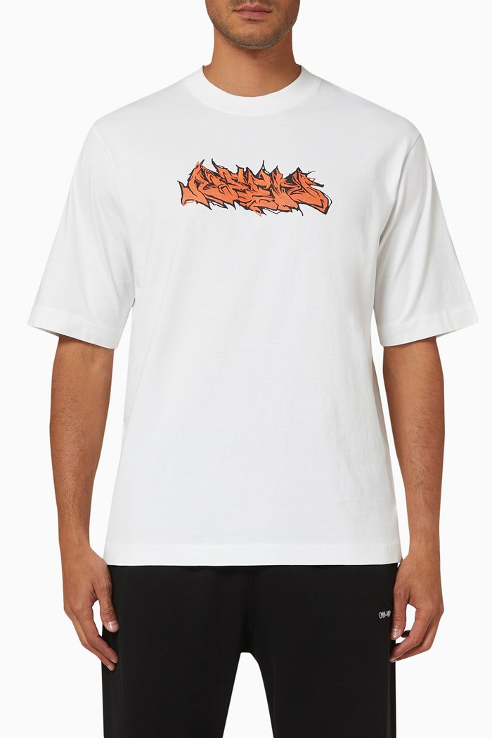 

Neon Graffiti Skate T-shirt in Cotton Jersey, White