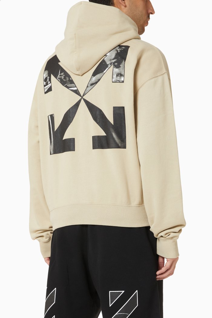 

Caravaggio Arrows Oversized Hoodie in Cotton Terry, Neutral