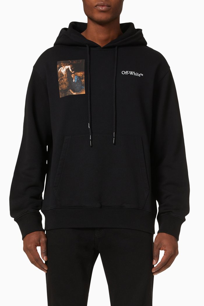 

Caravaggio Lute Slim Hoodie in Cotton Terry, Black