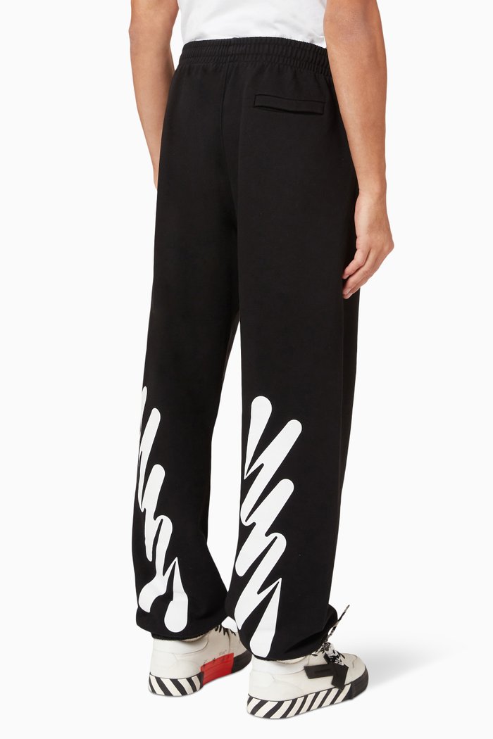 

Wave Diagonal Slim Sweatpants in Cotton Terry, Black