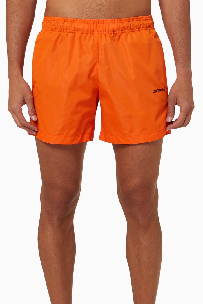 

Diag Outline Swim Shorts in Nylon, Orange