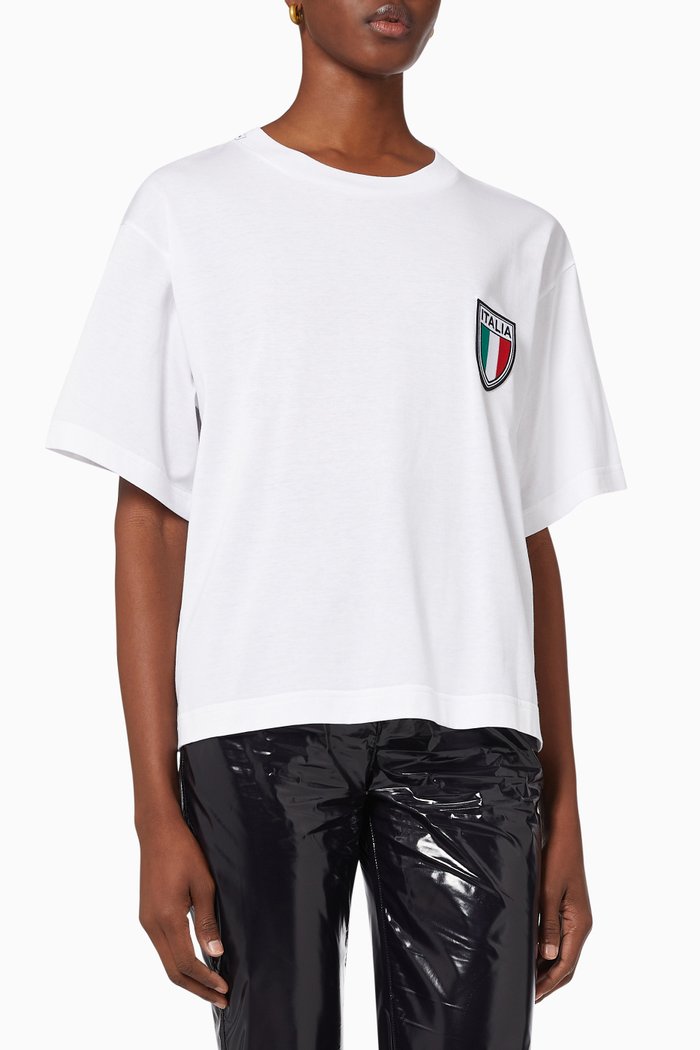Flag T-shirt in Cotton Jersey, White