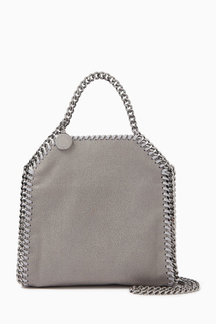 

Tiny Falabella Tote Bag in Eco Shaggy Deer, Grey
