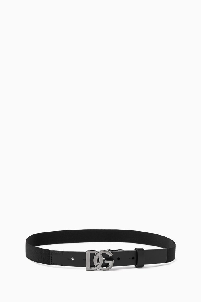

Logo Belt in Leather, Black