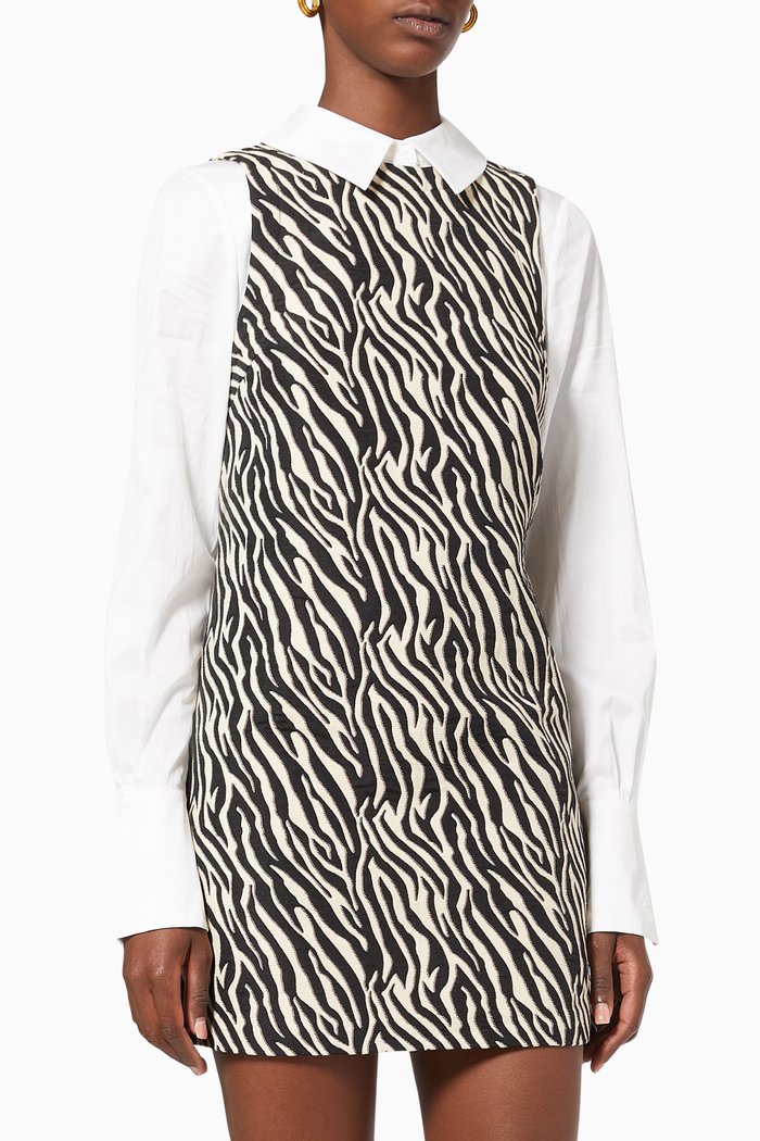 

Lisabel Shirt Layered Mini Dress in Nylon, White