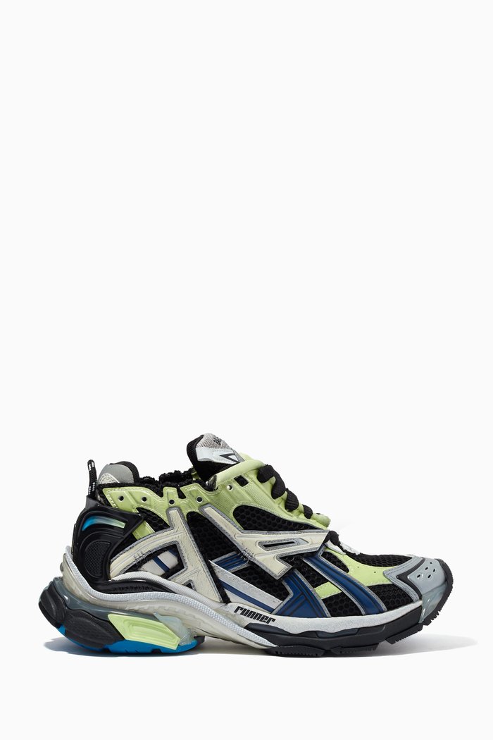 Runner Sneakers in Mesh & Nylon, Green