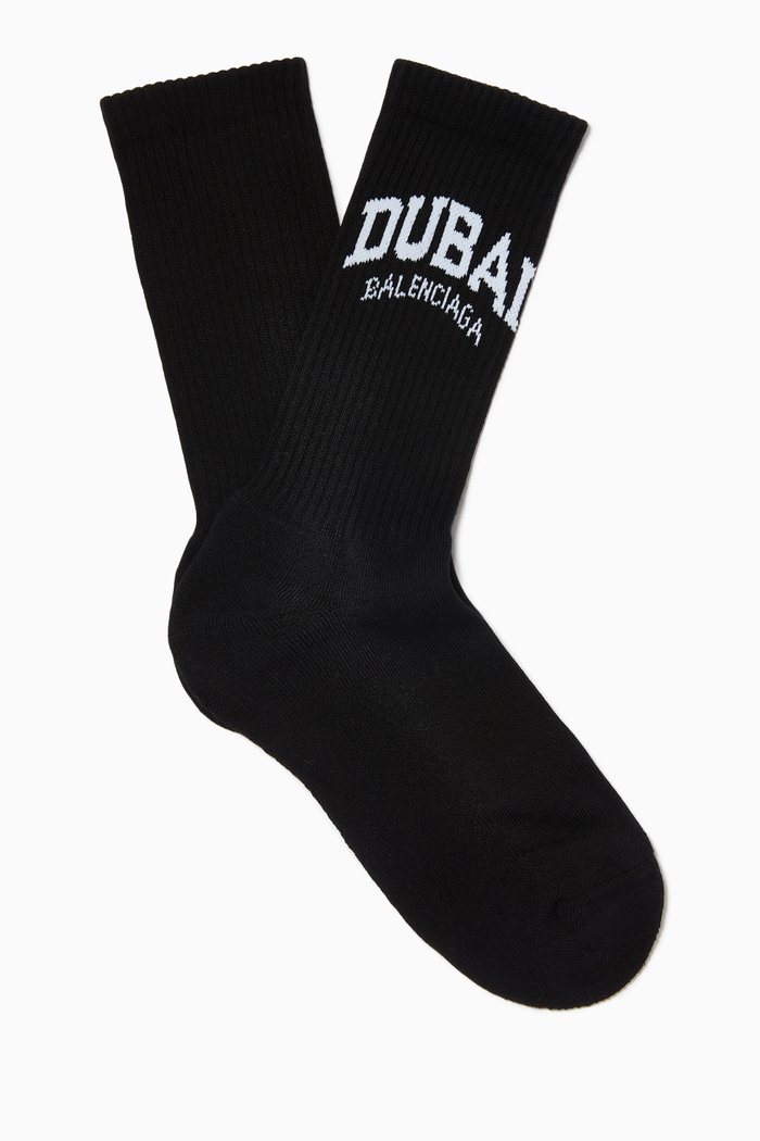 

Tennis Socks in Cotton-Blend, Black