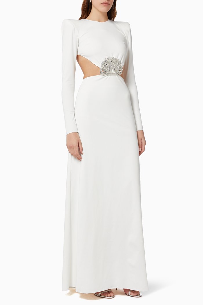 

Buckle Cut Out Dress, White