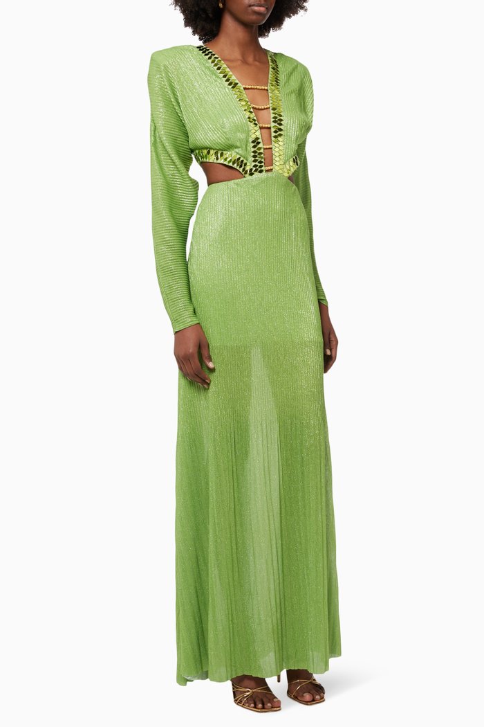 

Cut-out Maxi Dress, Green