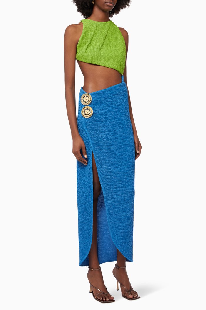 Cut-out Midi Dress, Multicolour