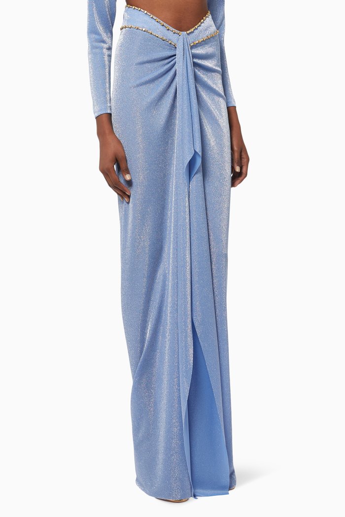 

Embellished Maxi Skirt, Blue