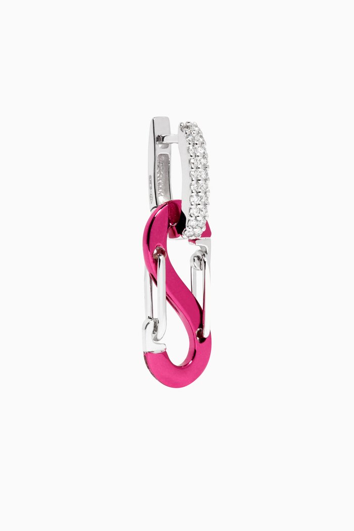 

Romy Diamond Single Earring in 18kt White Gold, Pink