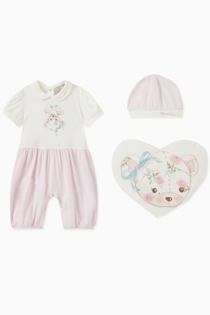 

Teddy Print Set in Cotton Jersey, White
