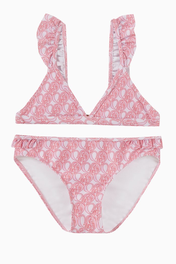 

Logo Print Bikini Set, Pink