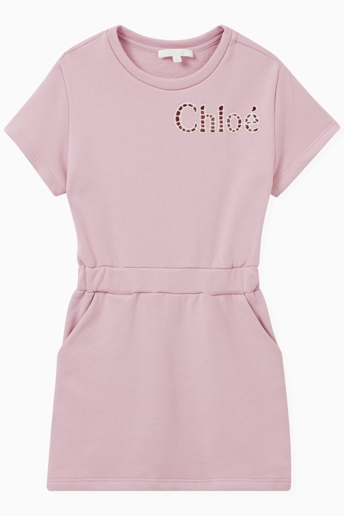 

Logo T-shirt Dress in Cotton Jersey, Purple